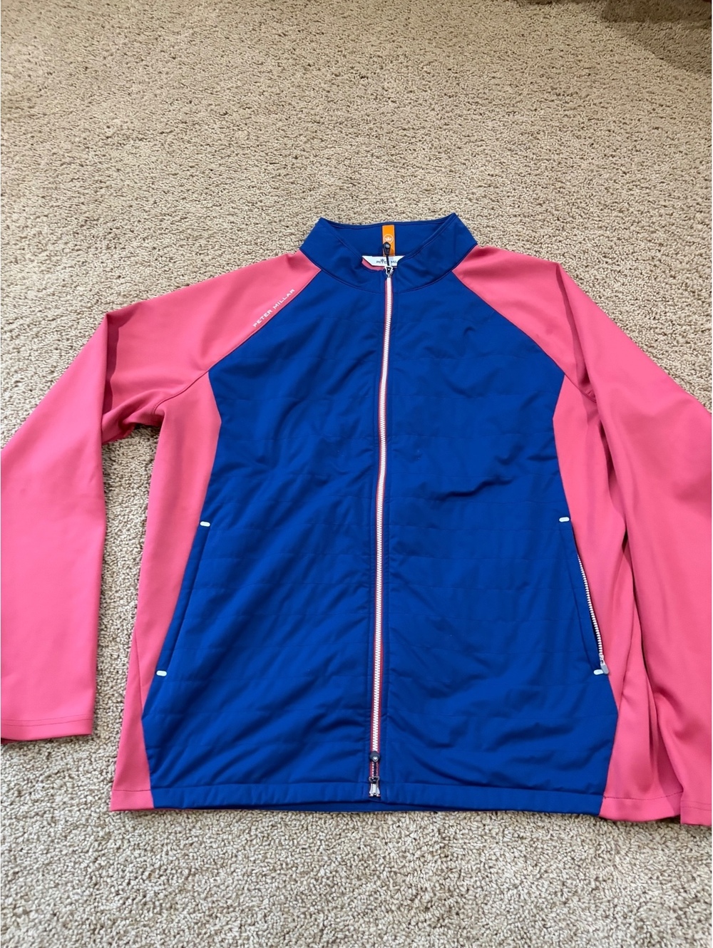 Peter Millar Crown Sport Hyperlight Merge Hybrid Jacket Pink Blue Mens Size XL